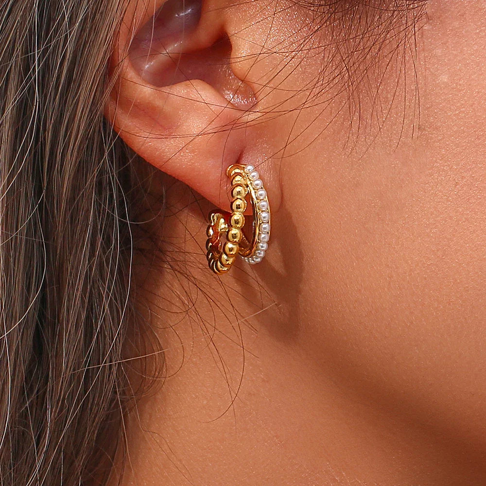 Aretes Perlas Oro