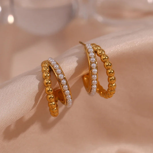 Aretes Perlas Oro