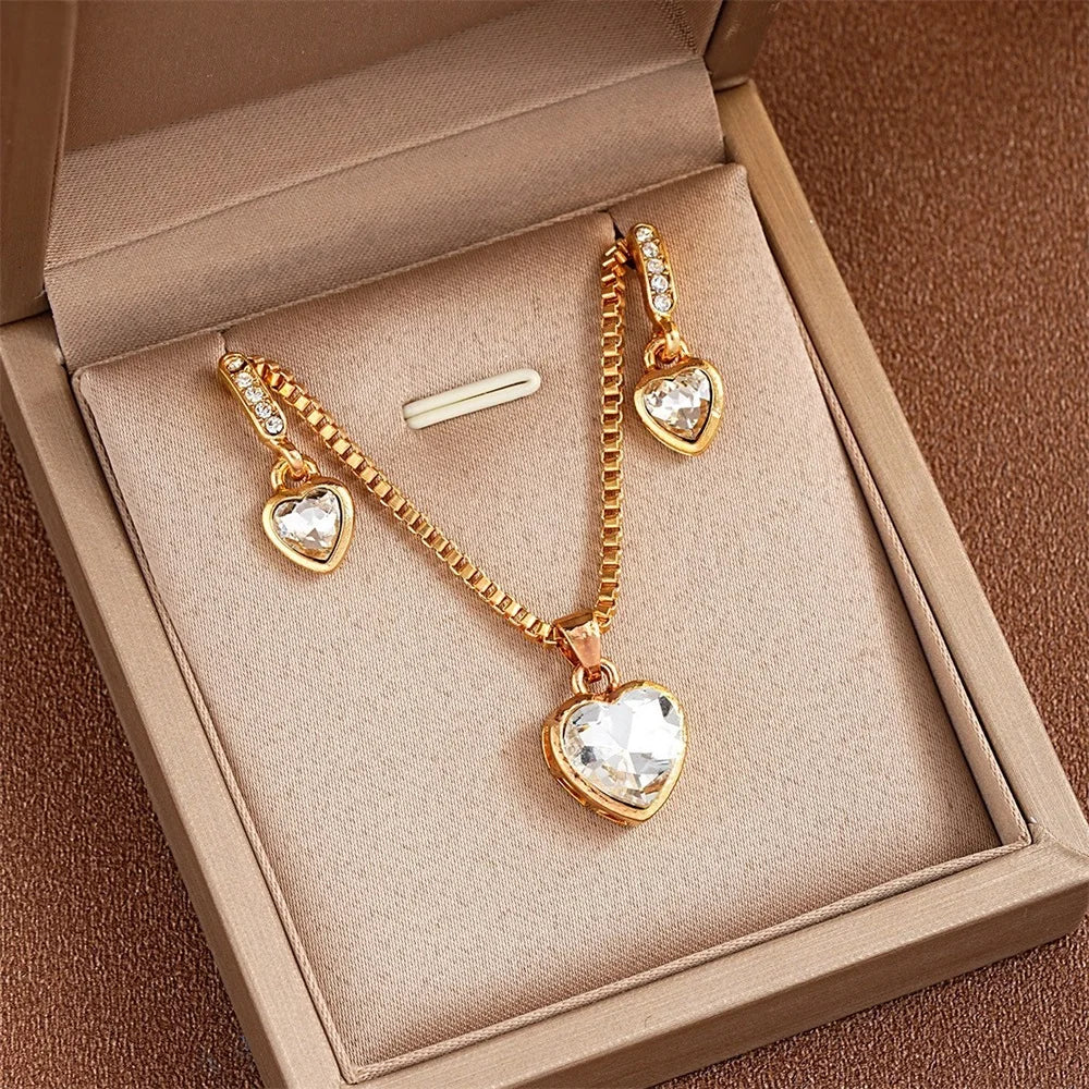 Conjunto de Joyas Corazón con Circonia