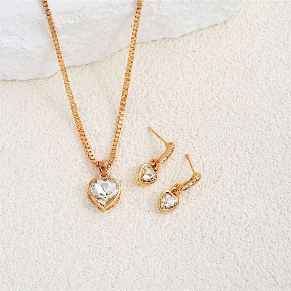 Conjunto de Joyas Corazón con Circonia