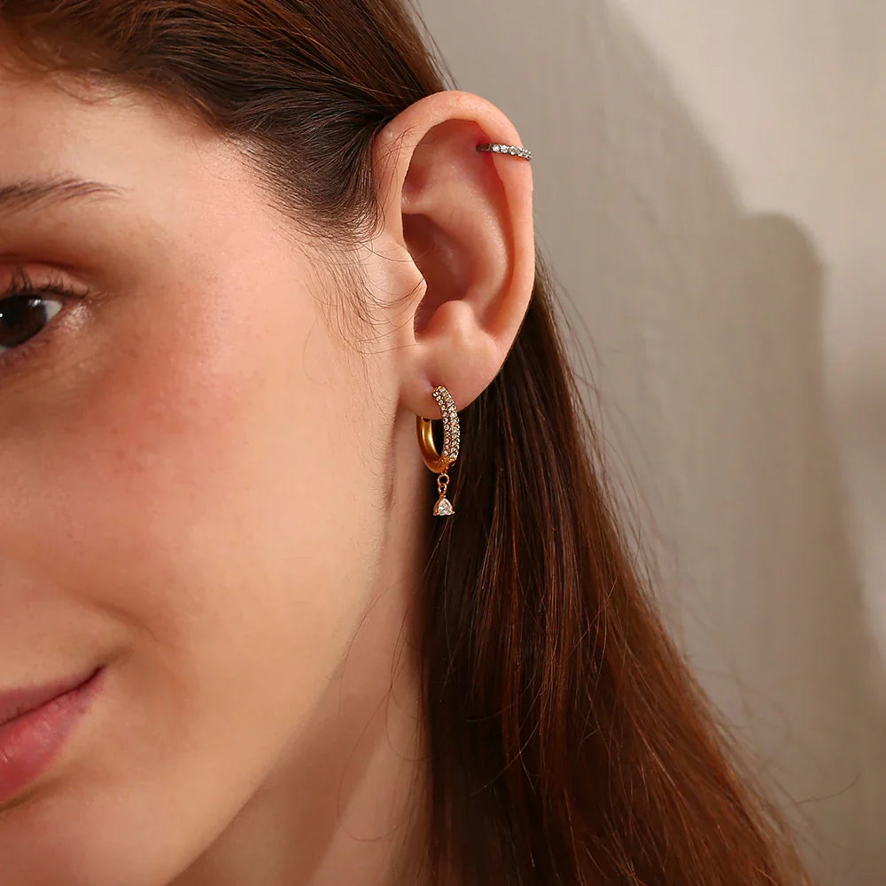 Aretes de Aro con Colgante